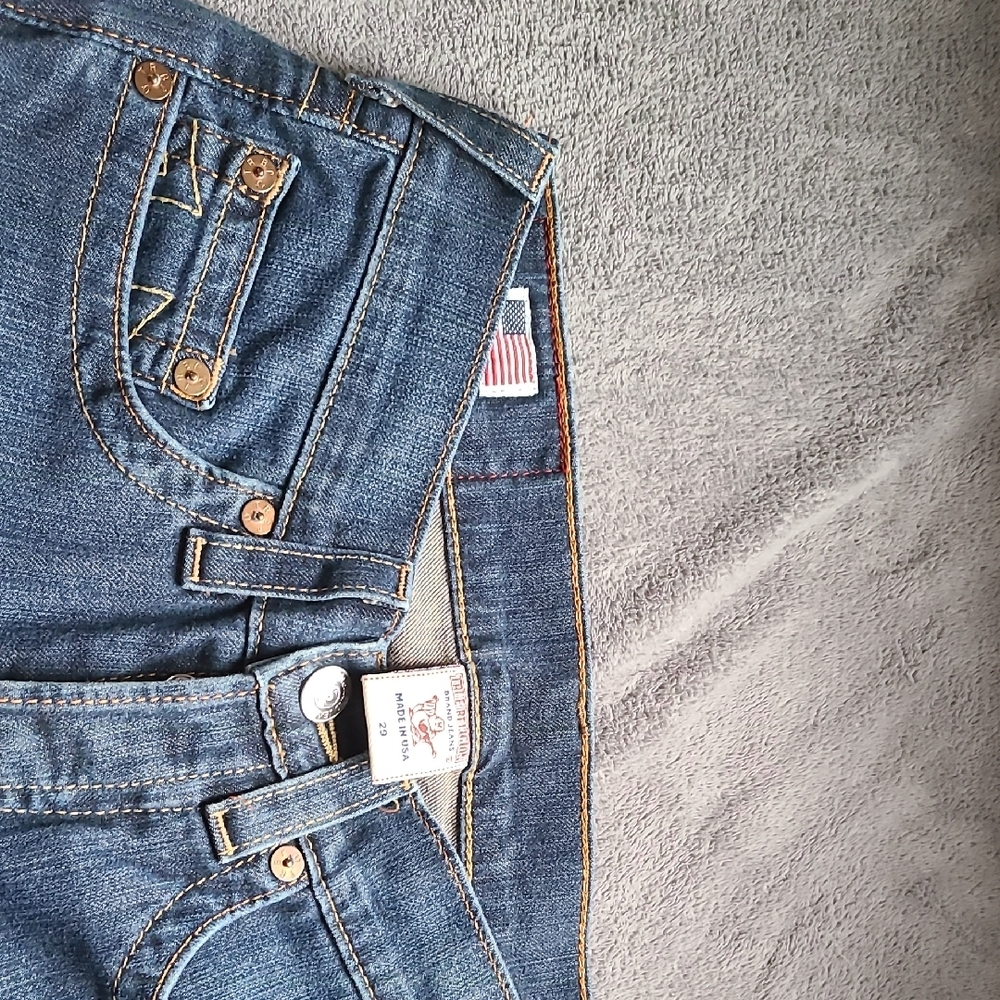 Blue Boot Cut Jeans with Classic Indigo Wash